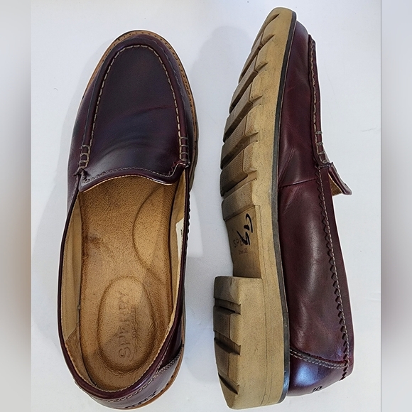 Sperry Women's Burgundy Preppy Slip-On Comfy Leather Loafers Side-In, sz 8.5 - Picture 9 of 13